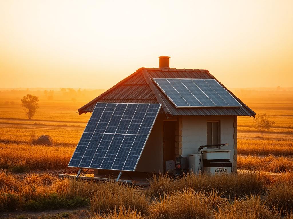 Remote rural home with off-grid solar