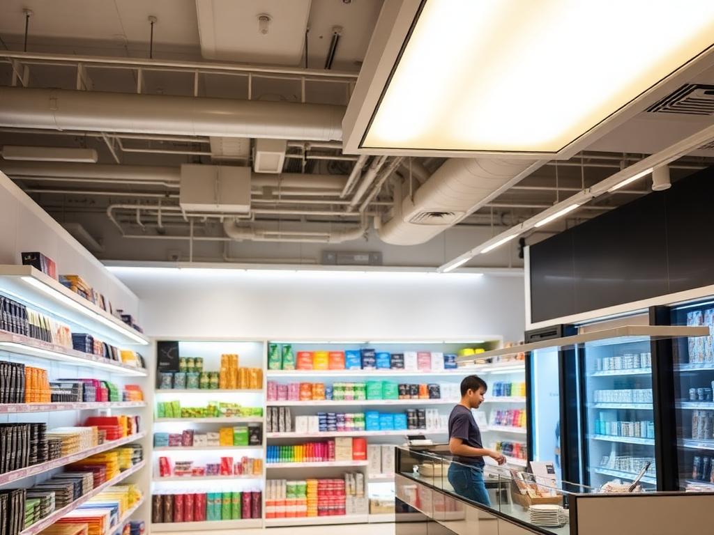 Well-lit shop interior