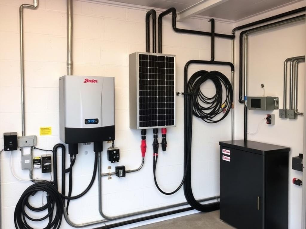 Hybrid solar inverter and battery installation for a retail store